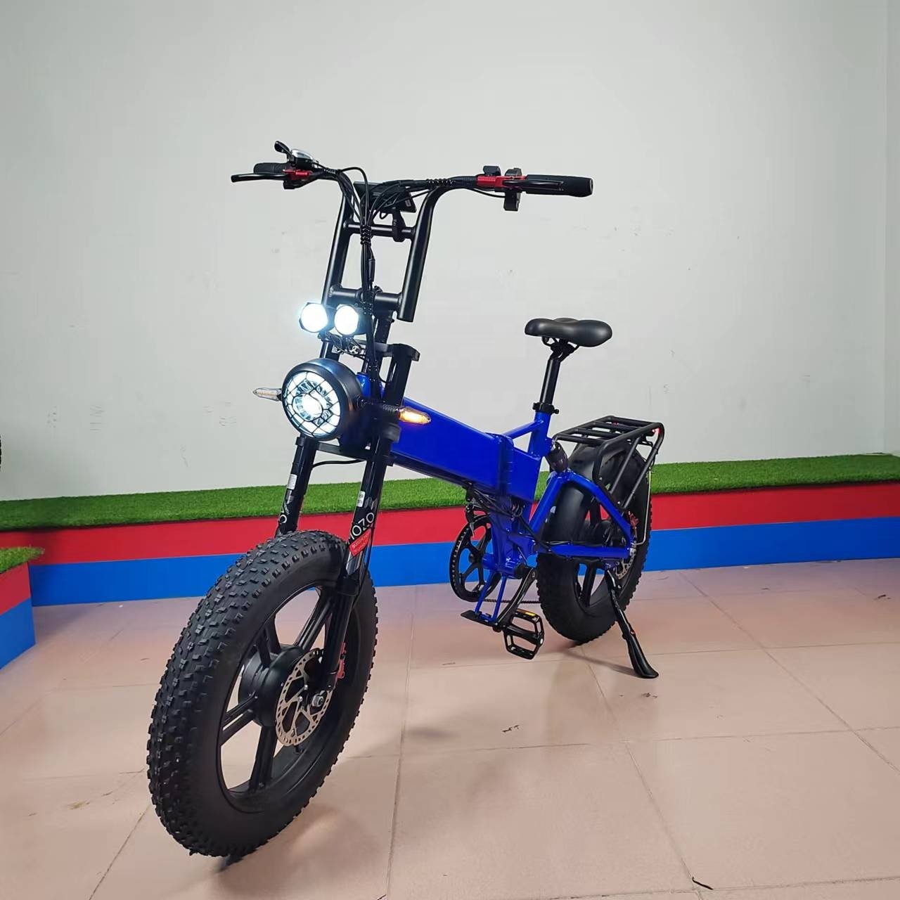 Electric Folding Bike 2000W Dual Motor 52V21Ah Hydraulic Brake Full Suspension Fat Tire 70kmh 20"x4.0 Folded Electric City Bike
