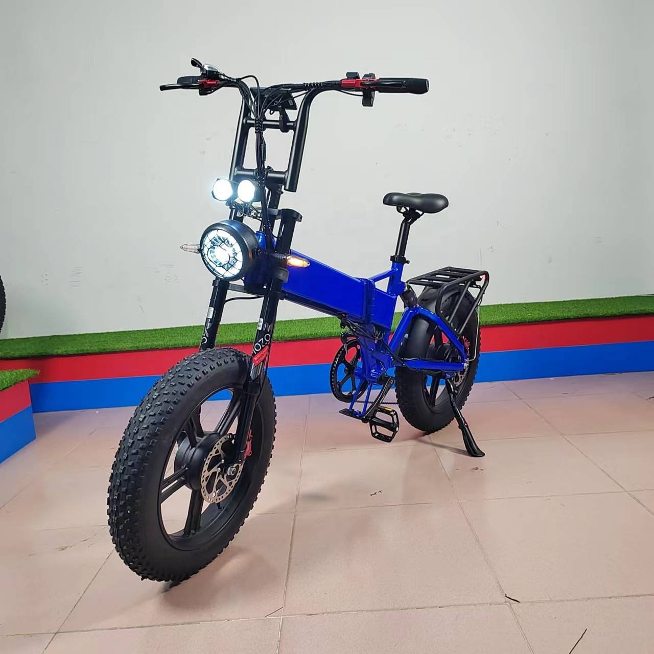 Electric Folding Bike 2000W Dual Motor 52V21Ah Hydraulic Brake Full Suspension Fat Tire 70kmh 20"x4.0 Folded Electric City Bike