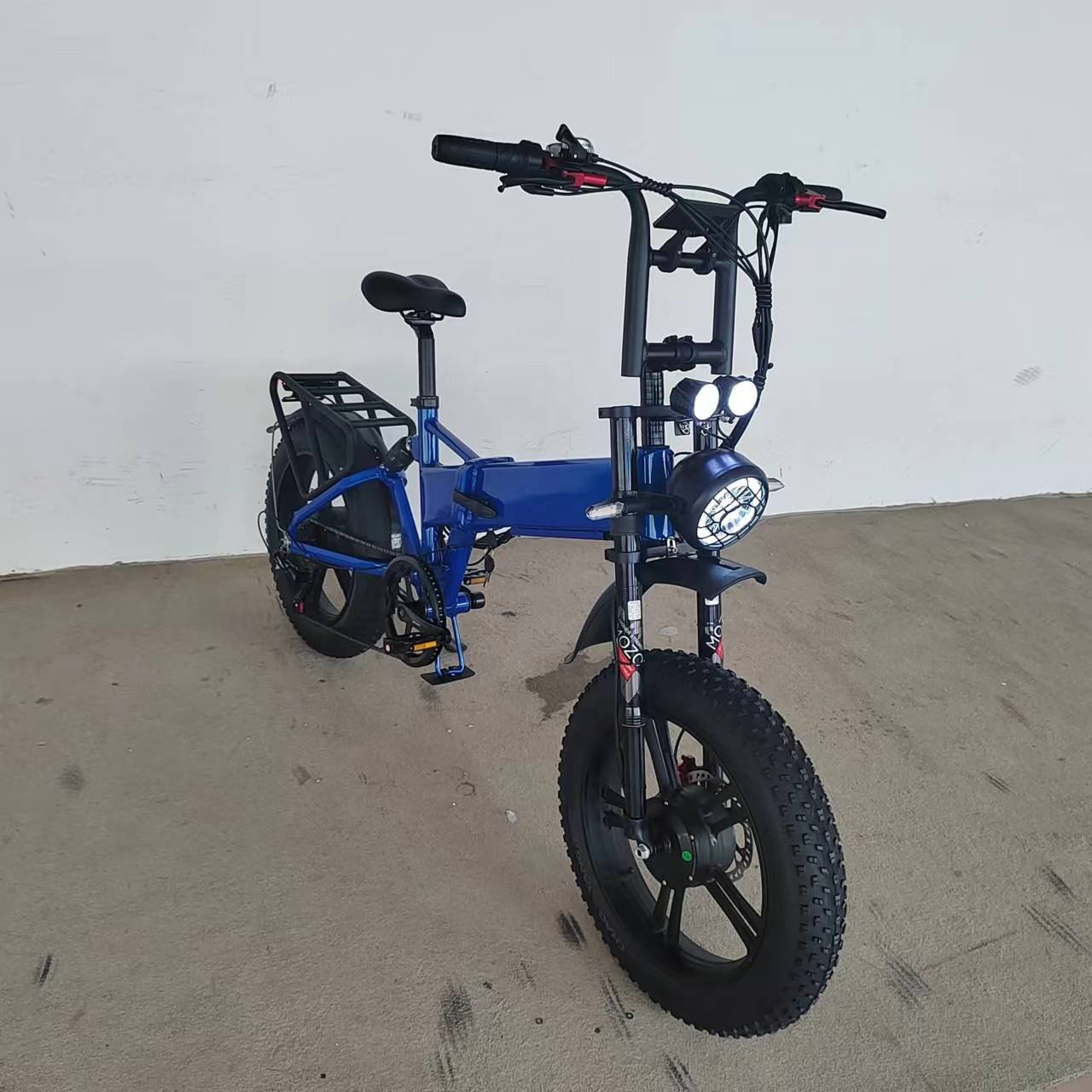 Electric Folding Bike 2000W Dual Motor 52V21Ah Hydraulic Brake Full Suspension Fat Tire 70kmh 20"x4.0 Folded Electric City Bike