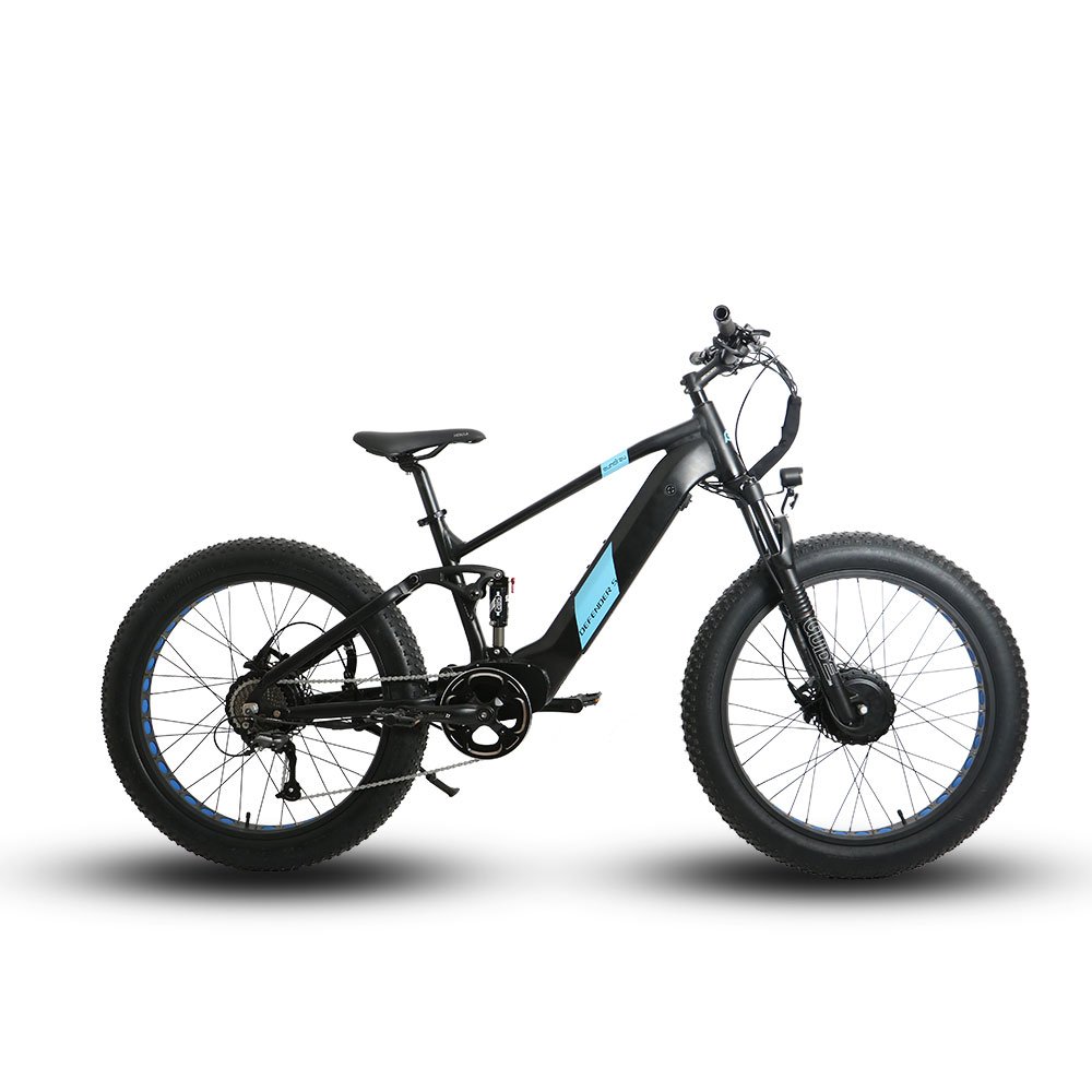 Australia Warehouse 48V 750W+750W Dual Motor Mountain Electric Bike Full Suspension Fat Tire Electric Bike Bafang 1500W Ebike