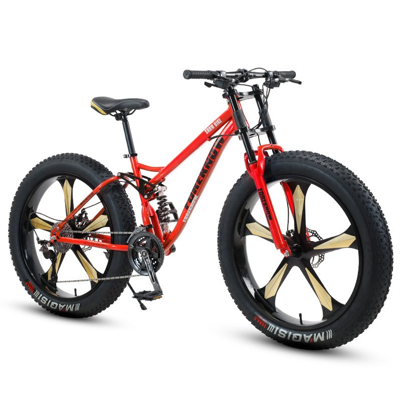 Off road beach bike fatbike 24 26 inch 21 24 speed carbon steel disc brake shocking absorption adult bicycle mountain bikes