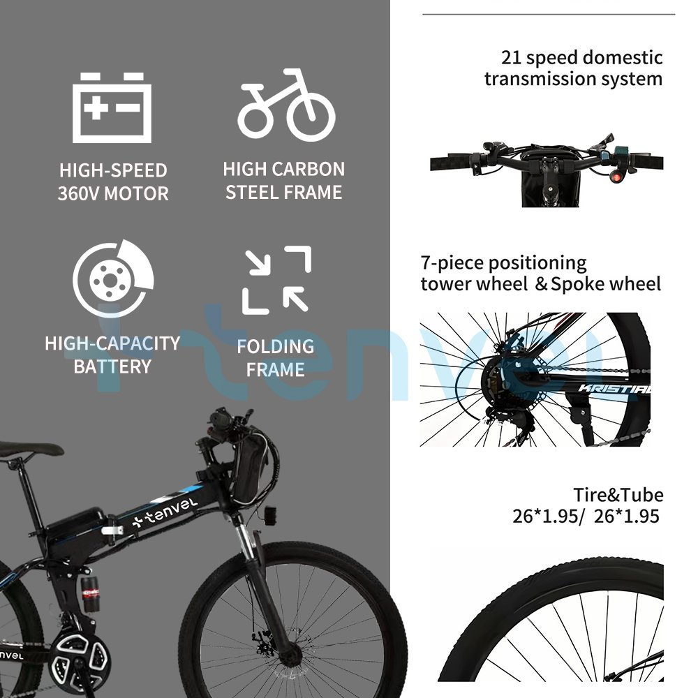 Factory custom China new cheap 26 inch 350W/500w 36V brushless motor folding e bike electric bicycle electric mountain bike