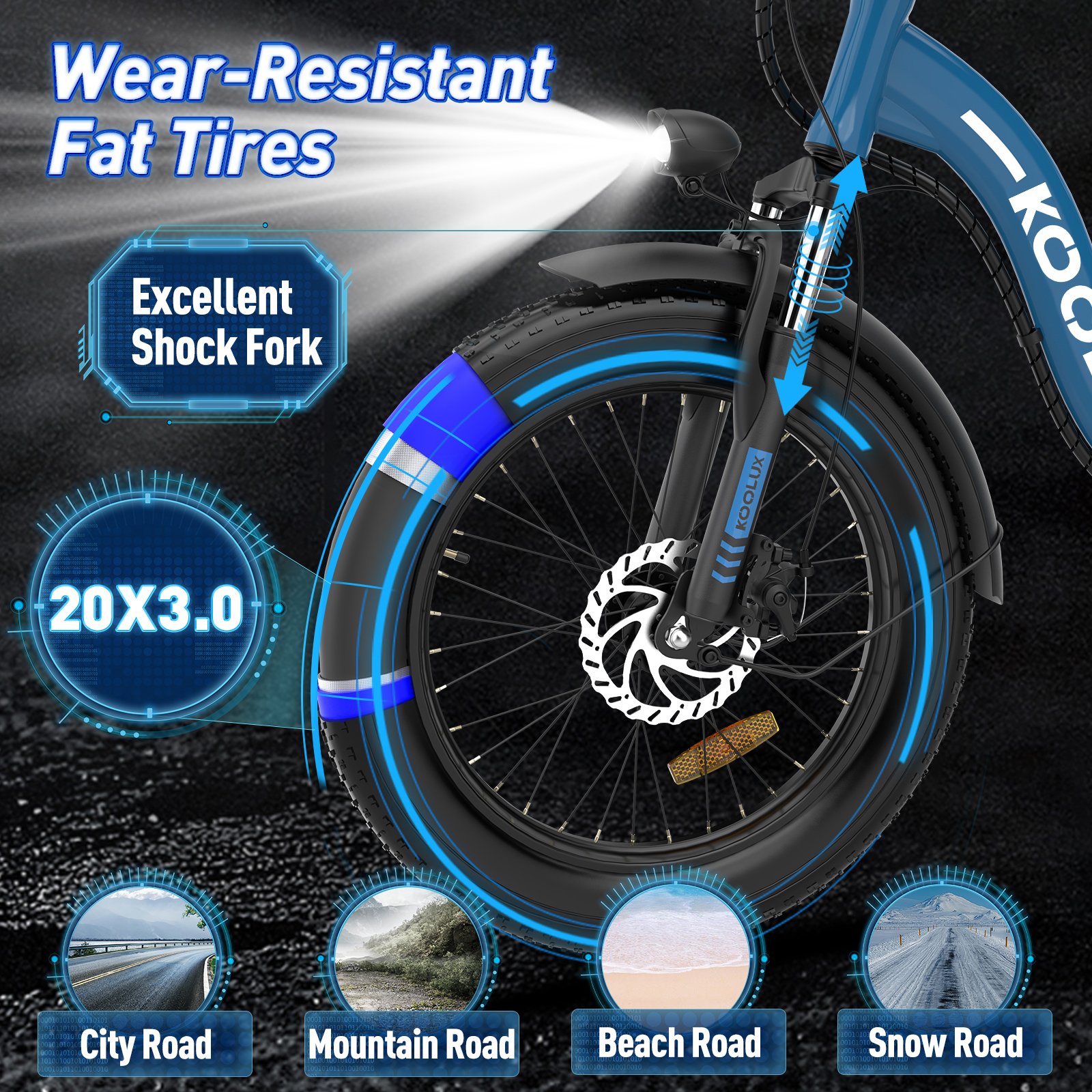 KOOLUX US/EU/UK Warehouse Stock Muti-Colors Customized 750W 48 V 14Ah E Bike Electric Bike 20 Inch for Adult
