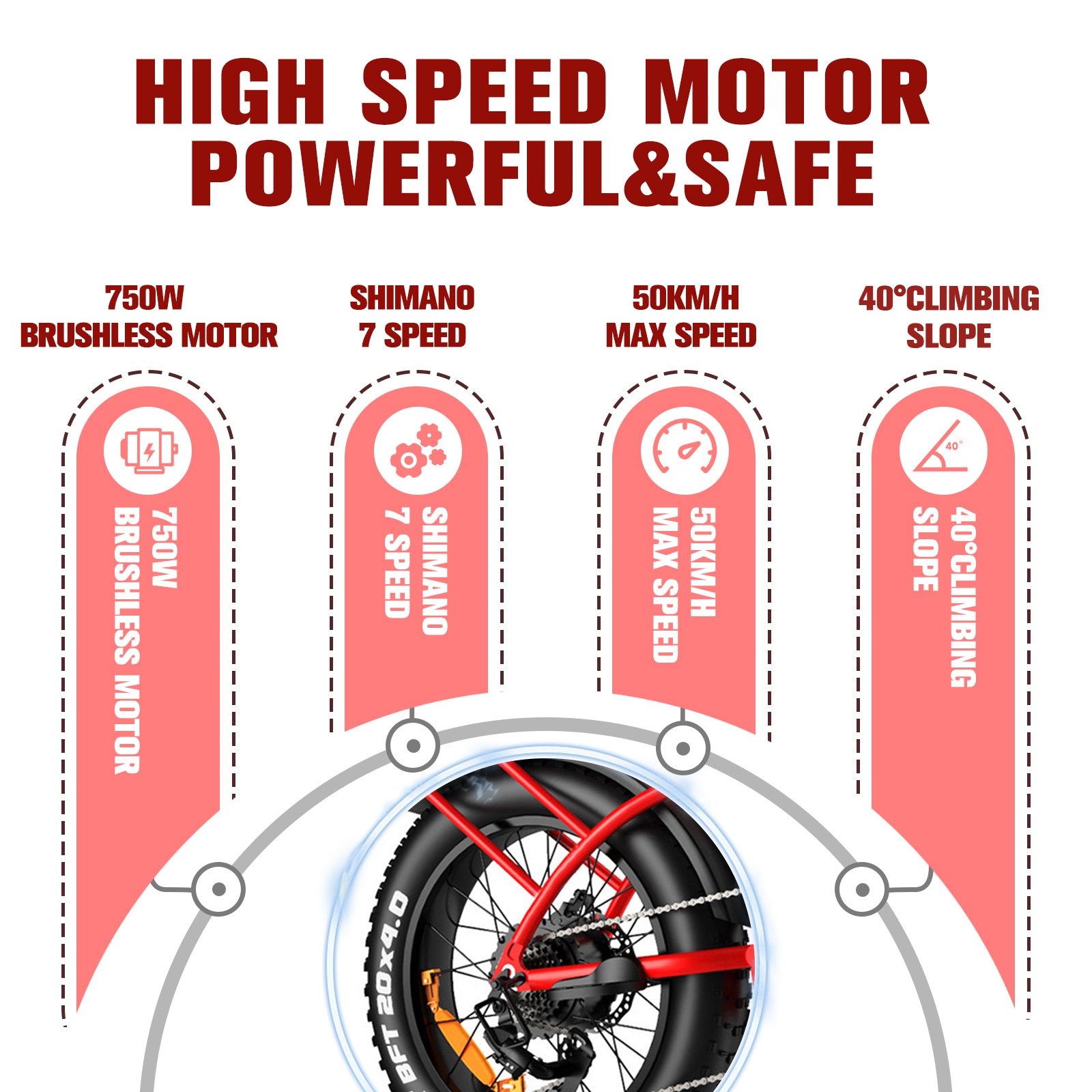 Factory Direct 20 Inch 48V 750W Motor Ebike Bicycle Mountain Electric Bike Dirt Bike Fat Tire Electric Bicycle
