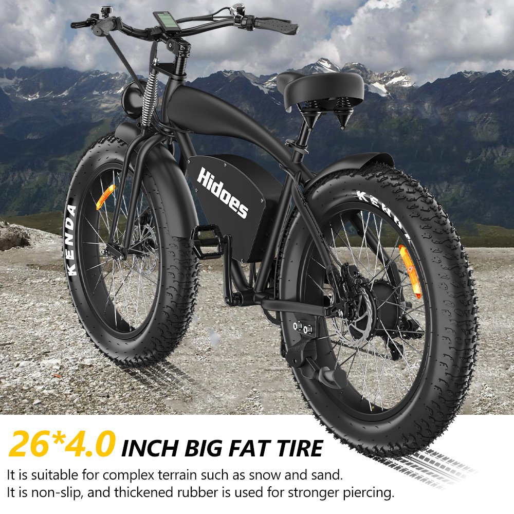 Hidoes B3 1200W 26-Inch Fat Tire E-Bike 60km/h Electric Bicycle Adults Ready Stock EU USA UK Warehouse Aluminum Alloy Frame