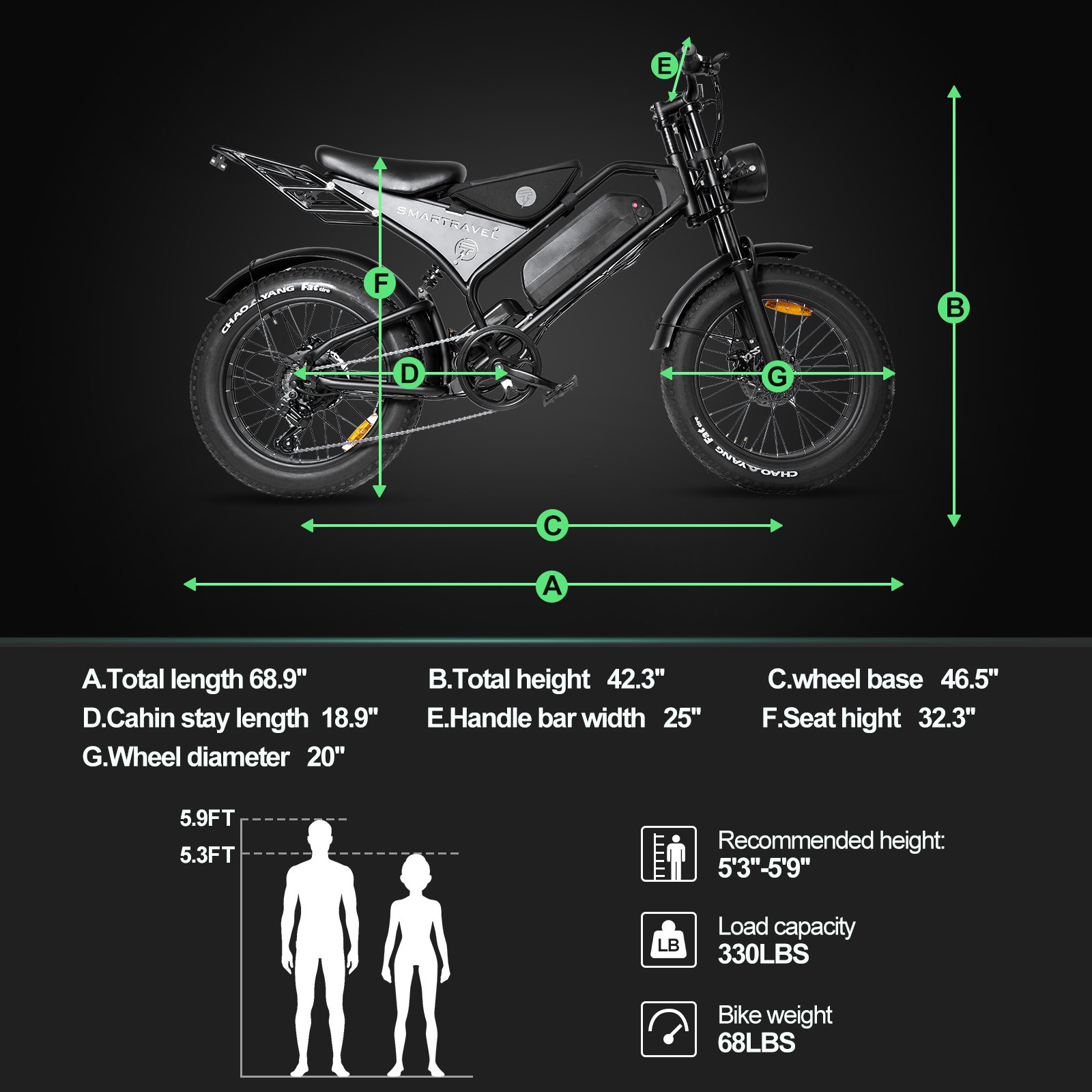 Electric City Bike Off-road Fat Tire Hydraulic Brake Snow Beach US Warehouse 1000W Powerful 20 Inch 48V 15ah Electric Bicycle