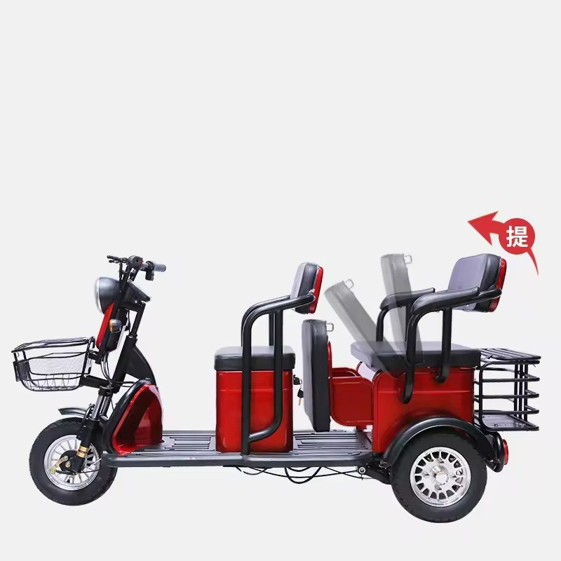 2024Two rows and three roundsSeats 3 Wheel Ebike Electric Passenger Cargo Tricycle