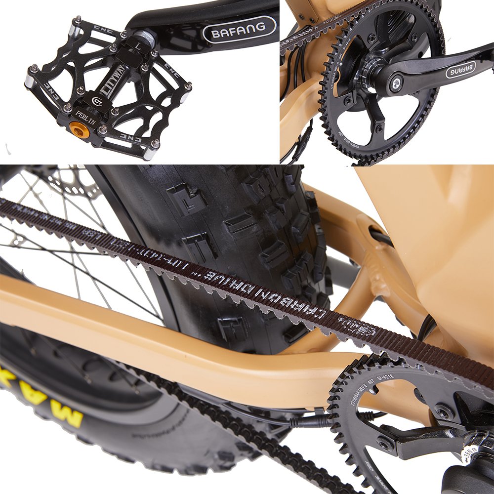 48v 1000w belt drive Bafang mid drive fat tire ebike electric mountain bike bicicleta electrica with dual batteries