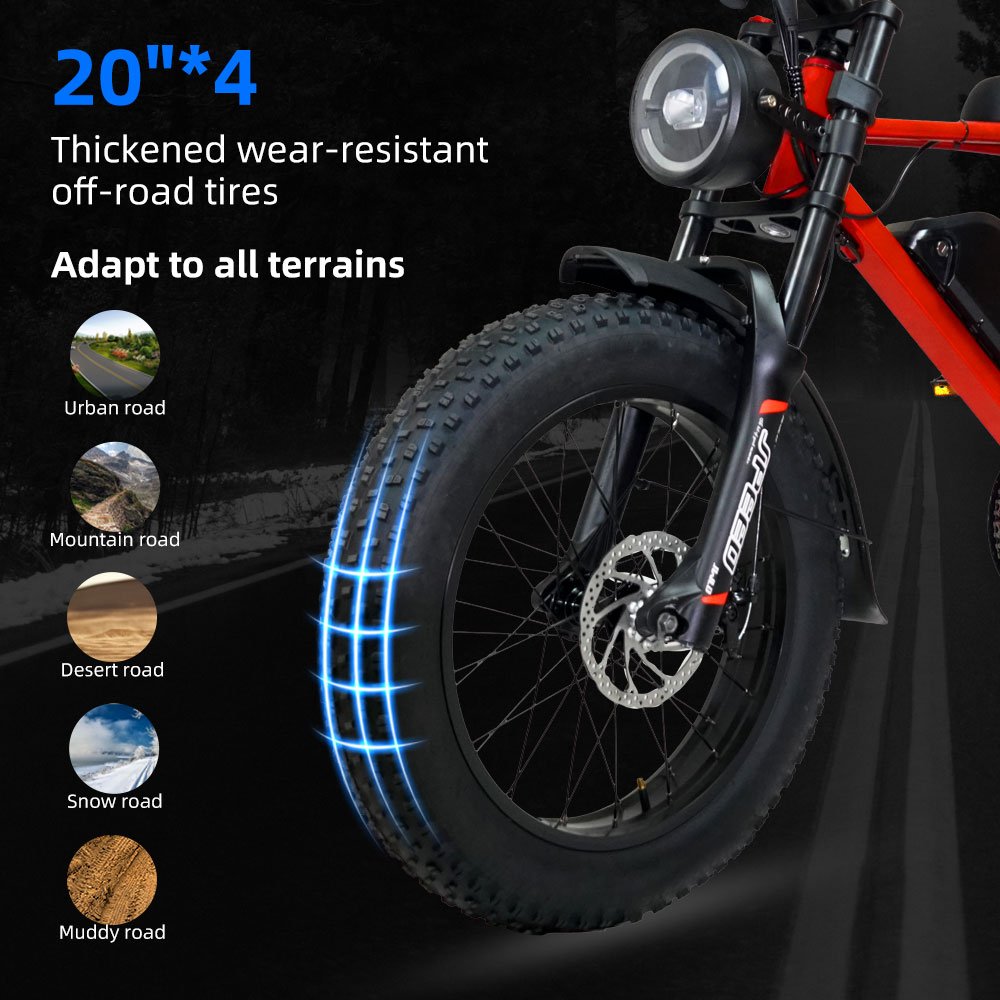 Factory 7 Speed Fat Tire Electric Mountain Bike 20" Fat Tire Electric Bicycle Long Distance Adult Off Roda E bike