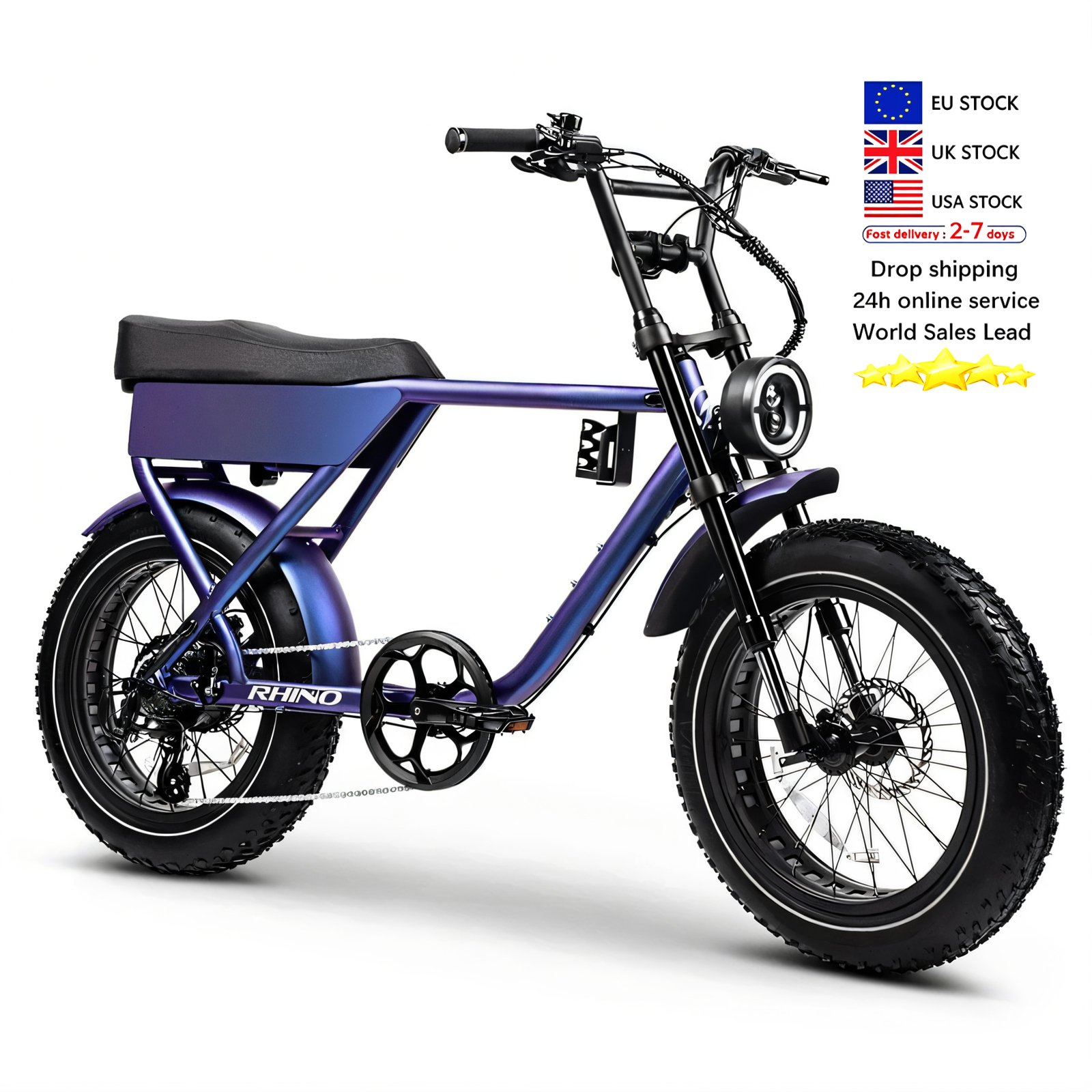 Drop Shipping Bicycle Electric 18Ah Electric Fat Tire Bike 1000W High Speed Double Seate Adult E-Bike Electric Dirt Bike