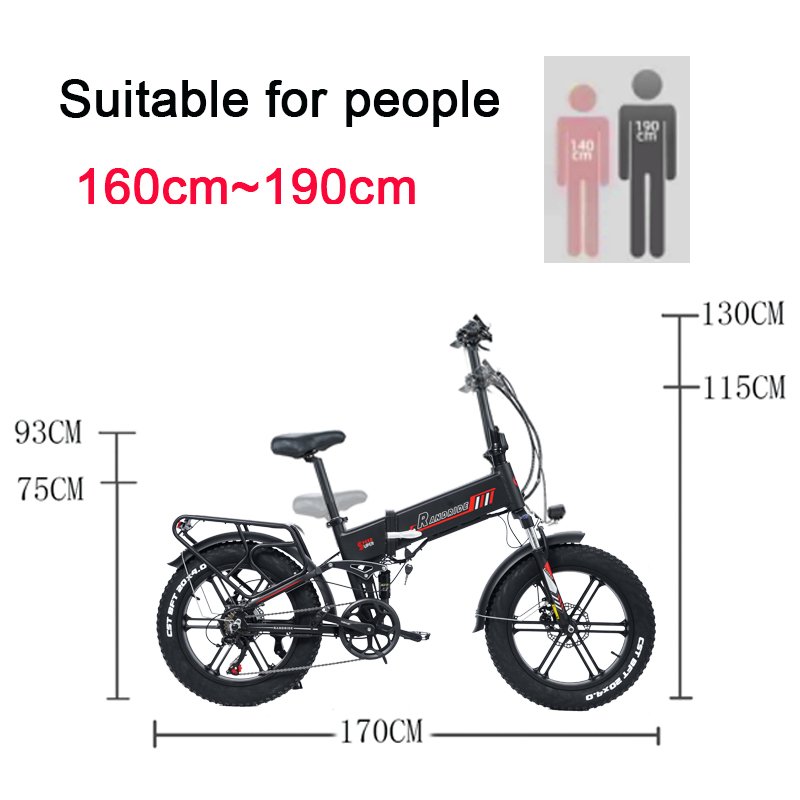 20Inch 48V 750w 1000w Ebike Foldable Fatbike with 7 Speeds City Road Adults Folding Electric Bike Bicycle E bike
