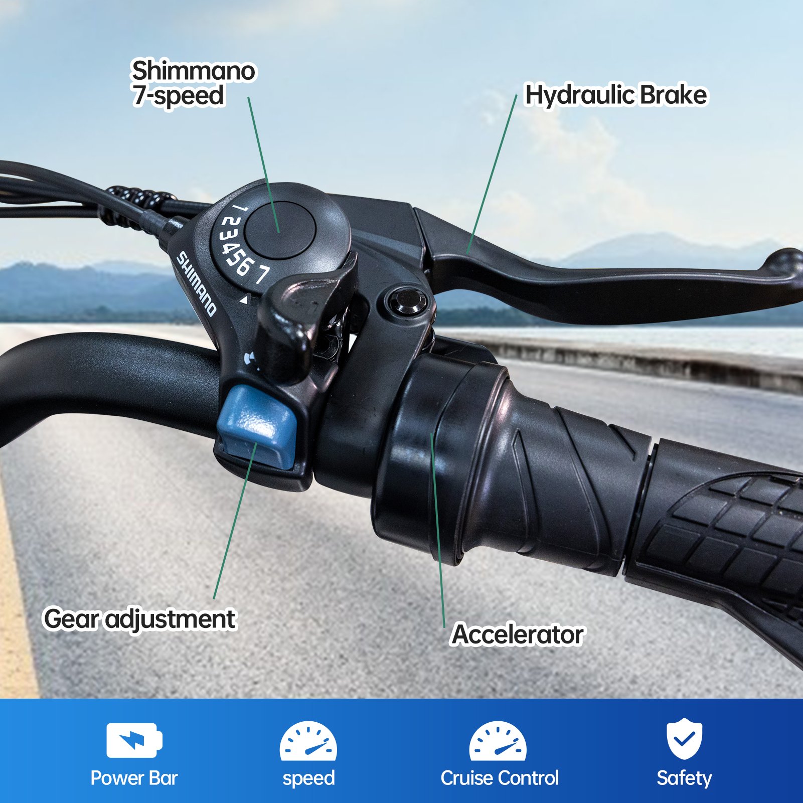 Super Power 20Inch Fat Tire Electric City Bike 1000W Rear Hub Motor Off-Road Mountain Bike Snow Beach Cruising United States