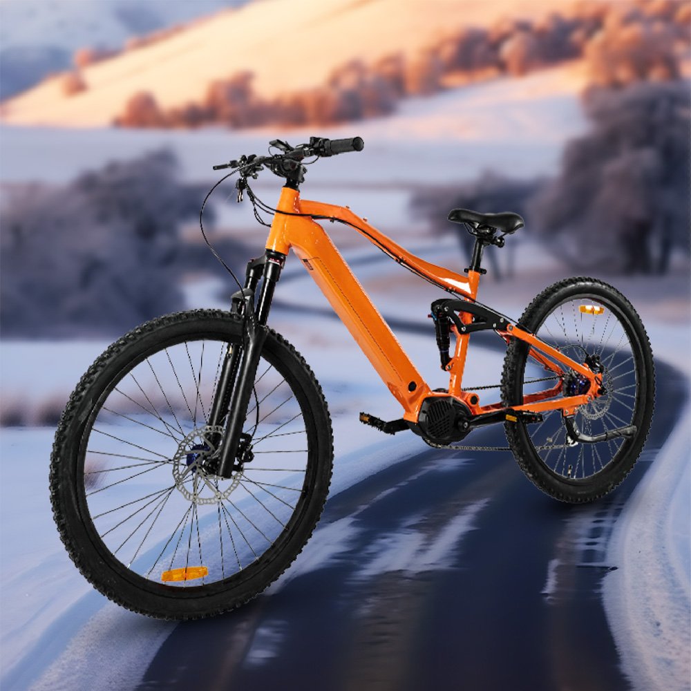 Aimos super hot 27.5 inch Road Electric Bike 48V 500W Mid Drive Motor Full suspension Electric City Bike