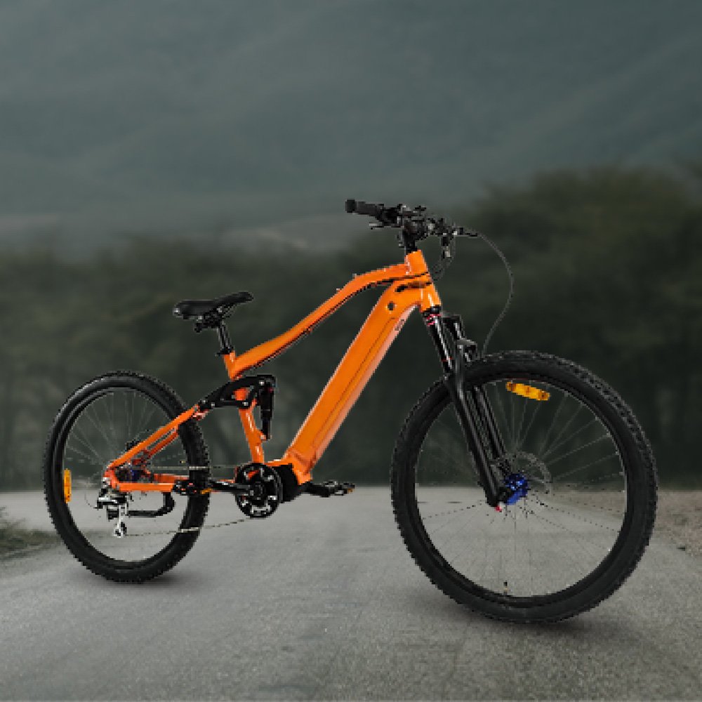 Aimos super hot 27.5 inch Road Electric Bike 48V 500W Mid Drive Motor Full suspension Electric City Bike