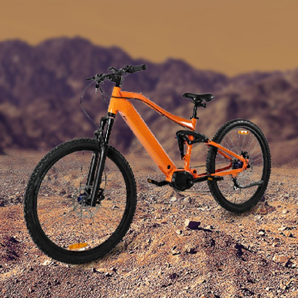 Aimos super hot 27.5 inch Road Electric Bike 48V 500W Mid Drive Motor Full suspension Electric City Bike