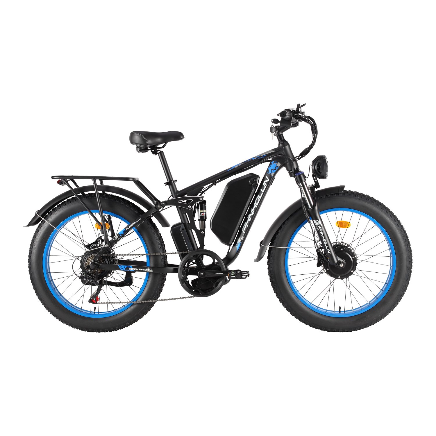 2024 New Design Factory Customized Dual Motor 52V 3000W 25AH Electric Mountain Bike 24inch Dual Motor Electric Bike For Outing