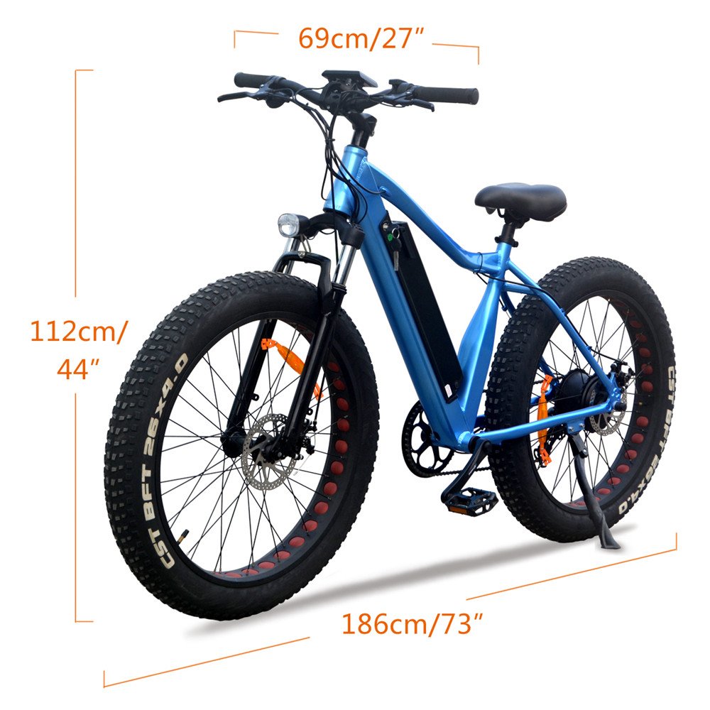LCD Display 55km range 250W 750W 36V 48V 7 Speed Derailleur mountain electric bicycle fat tire e bike with big capacity battery