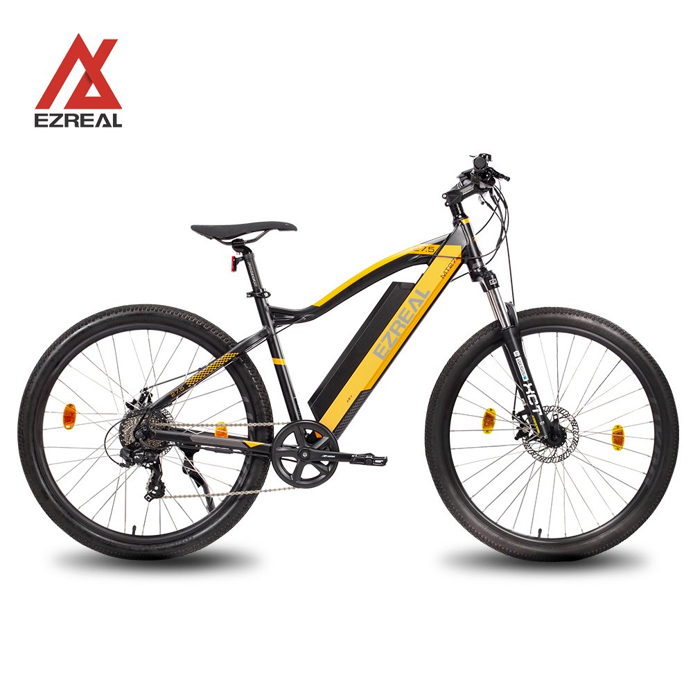 36V Ezreal Electric Mountain Bike 10.5Ah Lithium Battery 27.5 Inch Aluminum Alloy Frame 24 Speed Mid Motor Rear Hub 350w EMTB