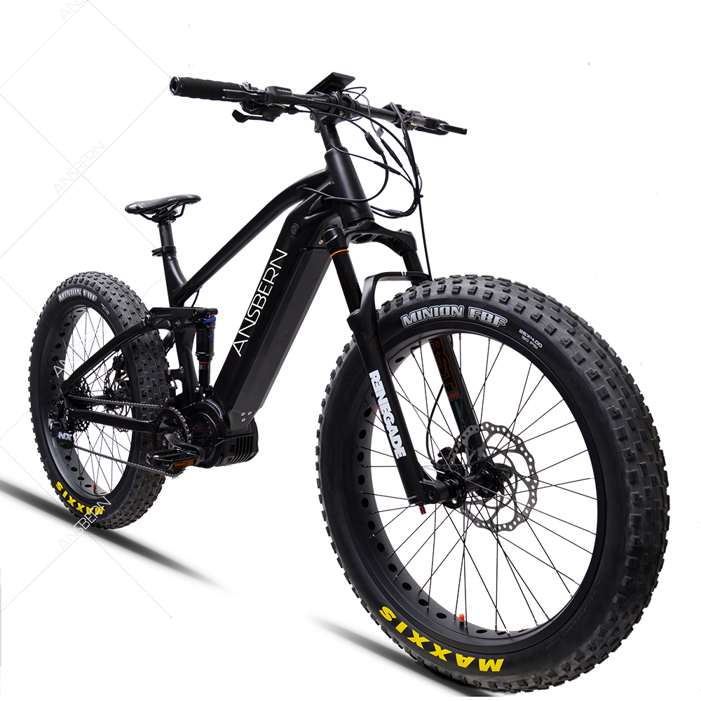 2023 New Fat Bike 1000W Bafang Full Suspension Electric Mountain Bike Bicycle
