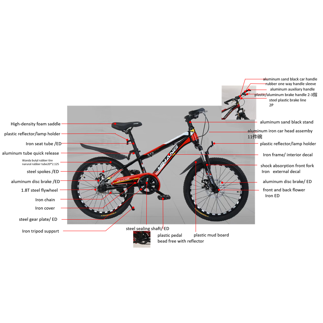 High Carbon Steel Frame Disc Brake 22" Bike Bicycle Without Training Wheel