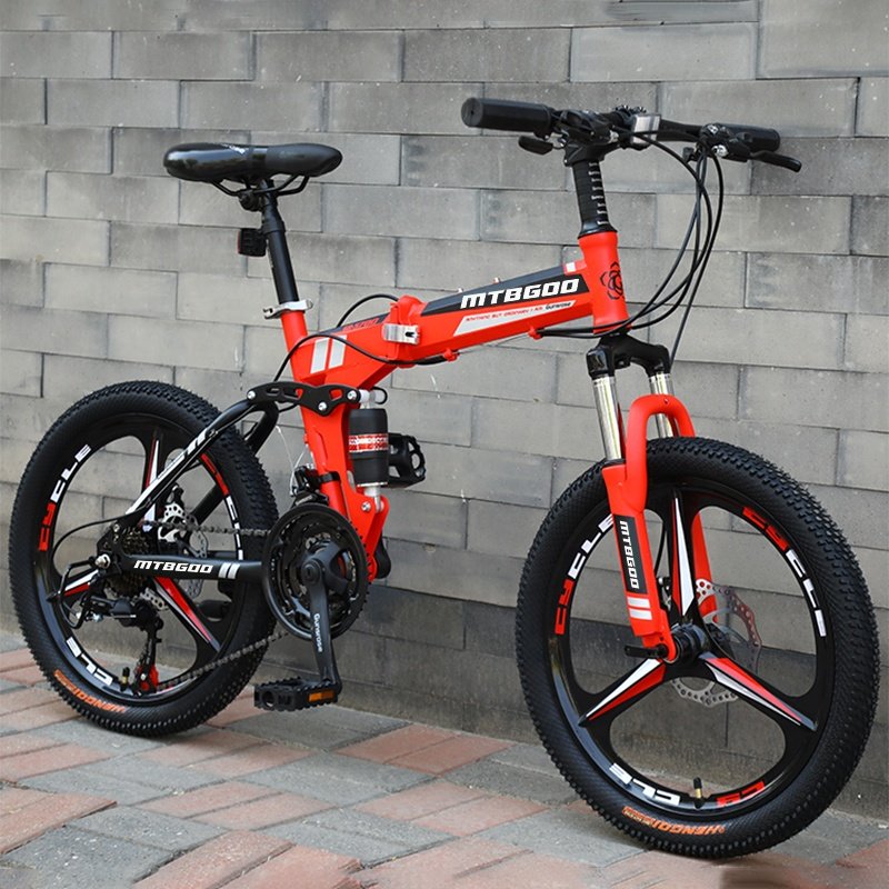 Hot Selling 20/24/26 Inch Steel Folding Frame Bicycle 21/24 Speed Suspension Foldable Mountain Bike For Teenager and Adult