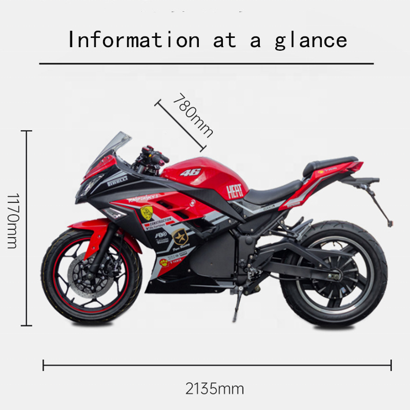 Little Ninja Electric Motorcycle 72V High Power Adult High Speed Sports Car 3000W Lithium Battery Electric Bicycle