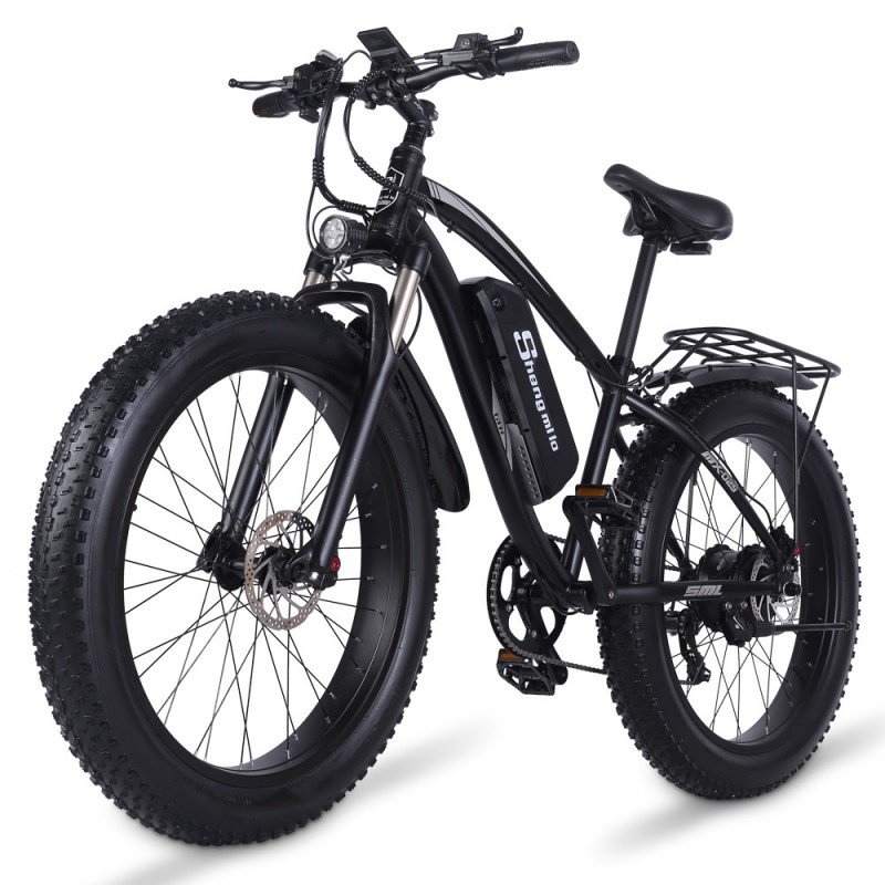 26-Inch Aluminum Alloy Electric Mountain Bicycle with Full Suspension 20*4.0 Fat Tire 1000W Hub Motor Ebike with Lithium Battery