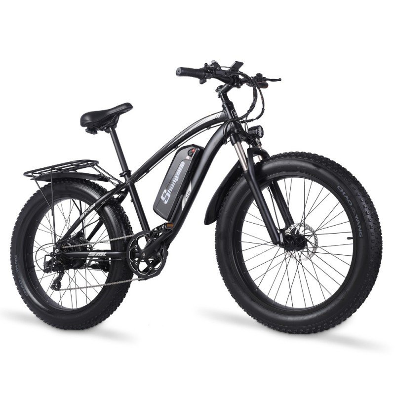 26-Inch Aluminum Alloy Electric Mountain Bicycle with Full Suspension 20*4.0 Fat Tire 1000W Hub Motor Ebike with Lithium Battery