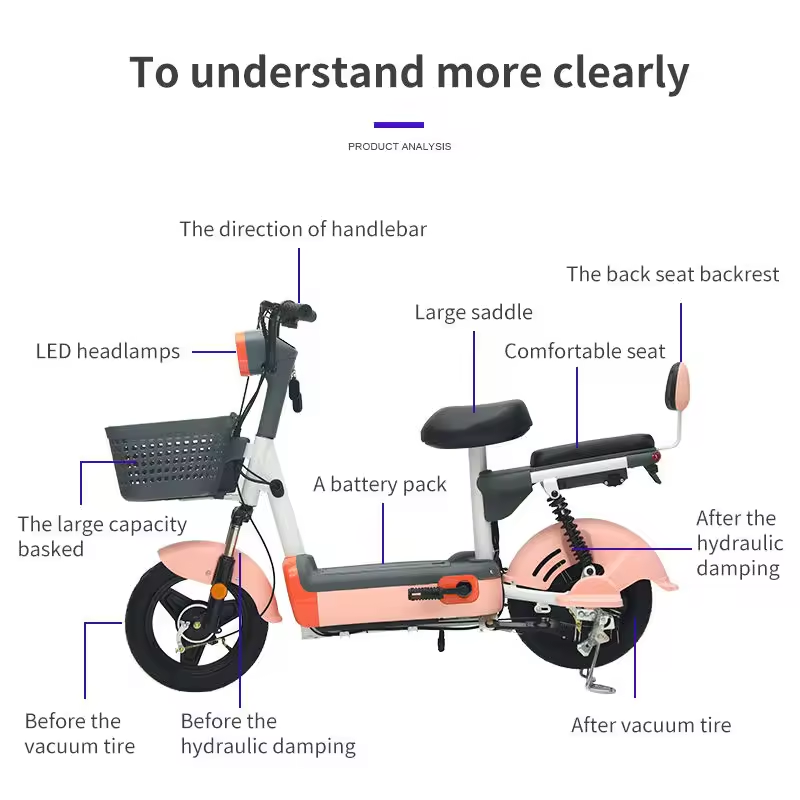 48V E Bikes Electric Bicycle for Adults New Model City Road Ebike with Power Supply Battery Chinese National Standard