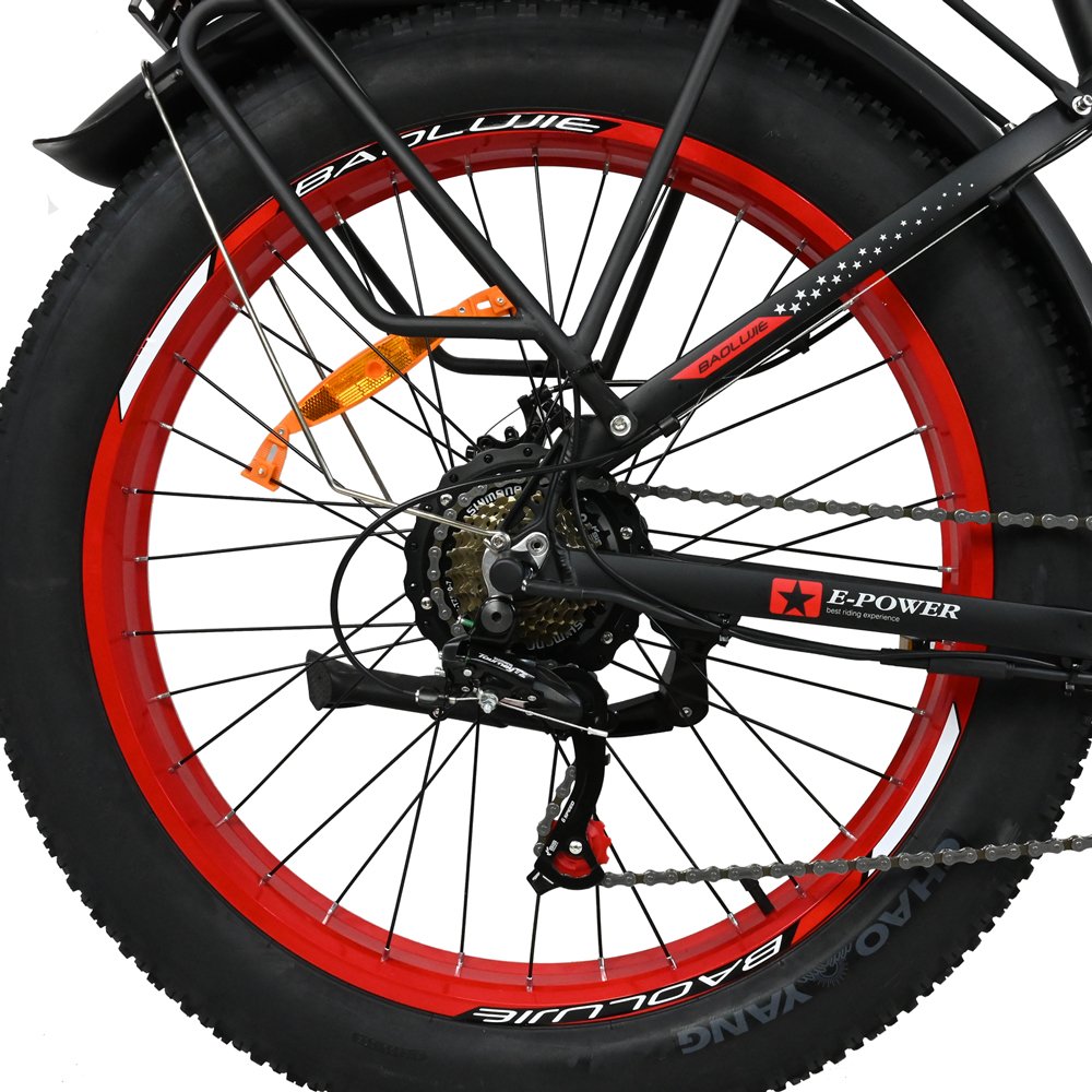 Baolujie Hot Sale Electric Mountain Bike 26''*4 Fat Tire 48V750w Display Lcd Aluminum Alloy Ebike for Adult
