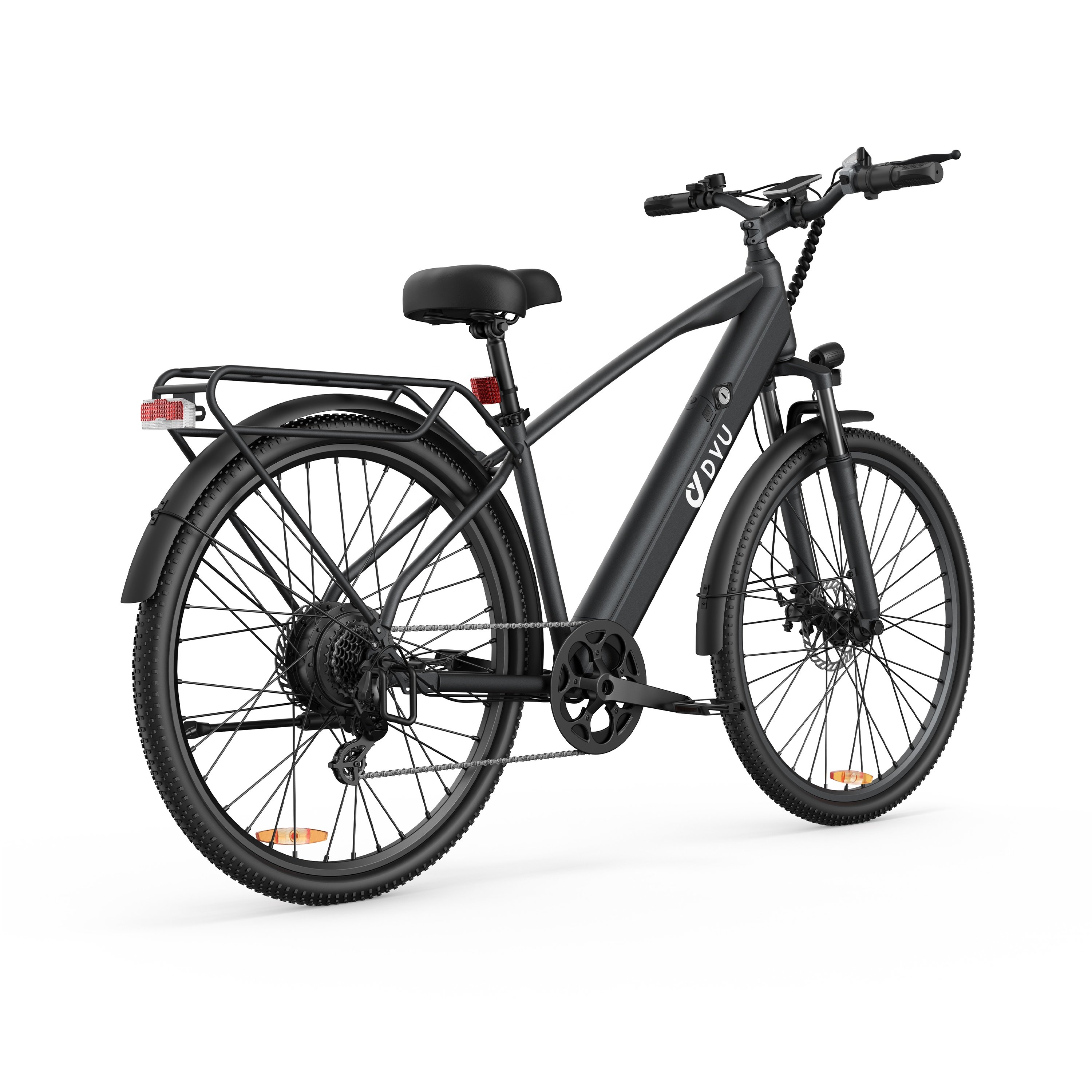 DYU C5 27.5 Inch Integrated battery Electric City Bike road Bicycle EBike Aluminum alloy full suspension electric mountain bike