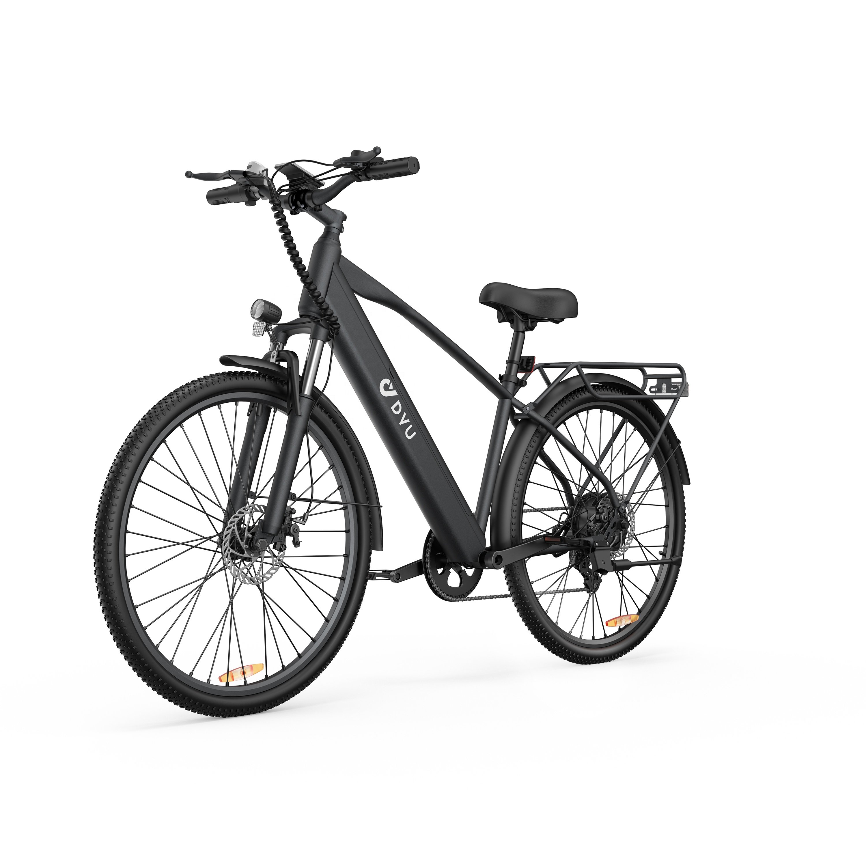 DYU C5 27.5 Inch Integrated battery Electric City Bike road Bicycle EBike Aluminum alloy full suspension electric mountain bike