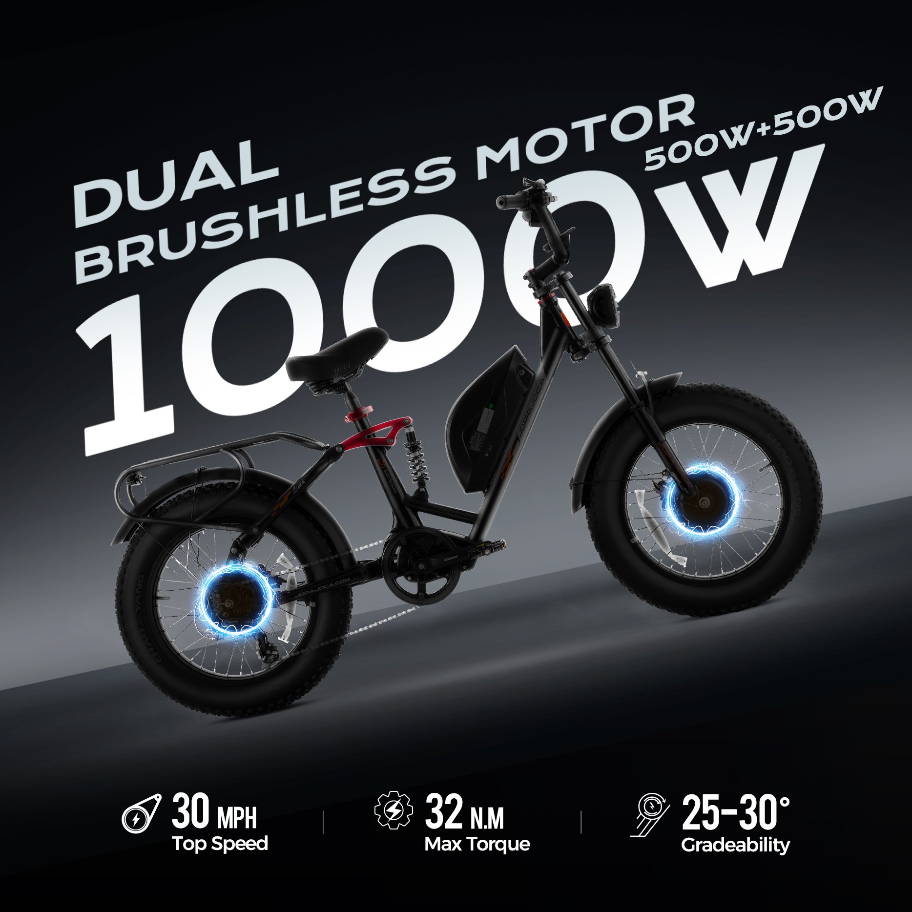 Eahora Luna 2 750w 20 Inch Fat Tire 48v 20a Electric City Bike 50km Range Electric Bicycle Metal Alloy For Adults