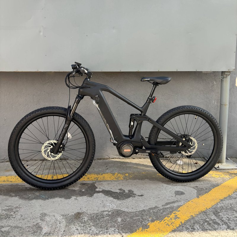 OEM ODM Spuer Light Carbon Fiber Frame 11 Speed 48V 1000W Mid Driving Motor Full Suspension Ebike EMTB Electric Mountain Bike