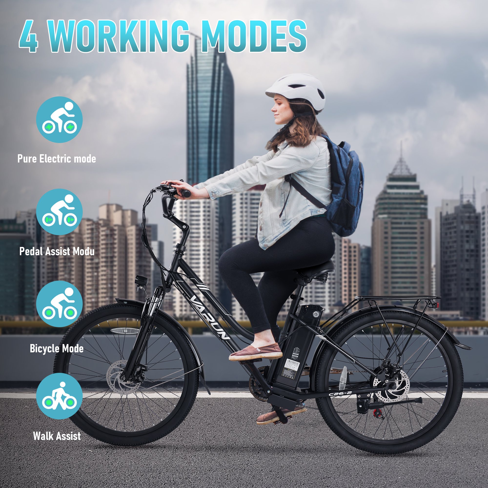 Electric City Bike Lightweight High Carbon Steel Ebike 48V 7.8AH 500W 750W Battery Cycle Two Seater Bicycle With Throttle