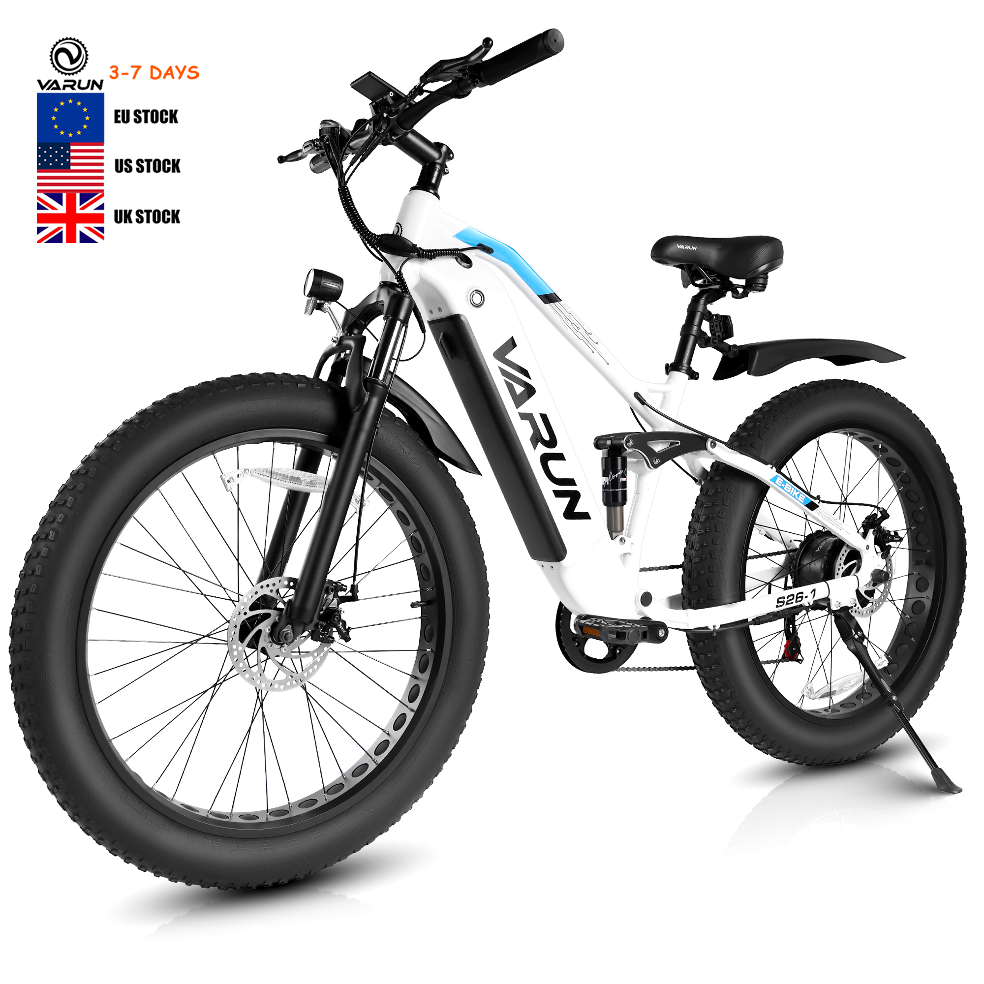 Triple Hydraulic Suspension CA EU Warehouse Stock 1000W Removable Hidden Battery 26*4" Fat Tire Long Rang Electric Mountain Bike