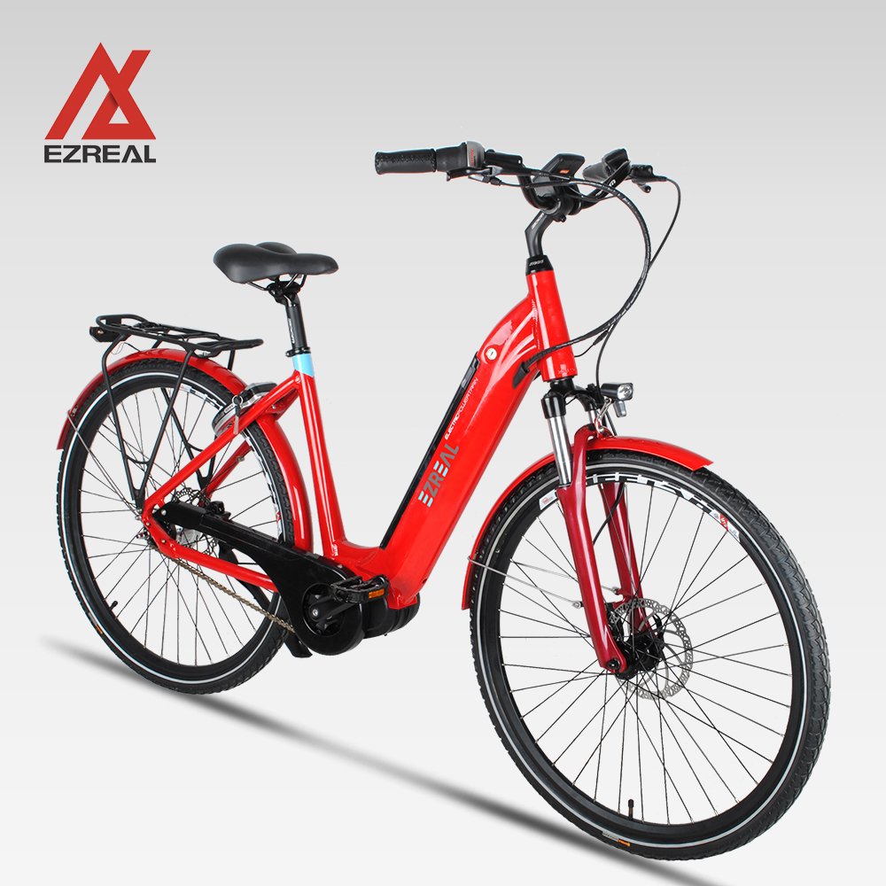 EZREAL 28" Inch M400 Mid Motor City Electric Bike 250w Step Through Ebike with Inter 7 Speed Lithium Battery CE Standard 36V