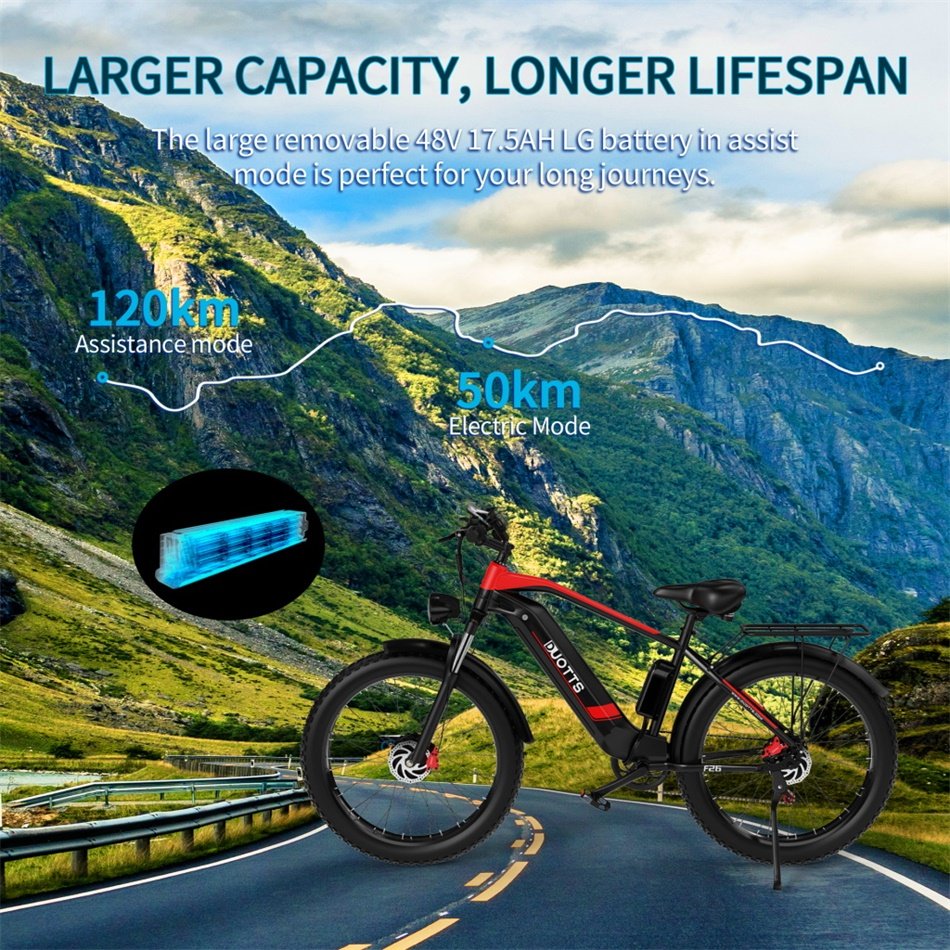 EU Warehou Dual Motor Electric Bike Ebike 48V 20AH 750W*2 Lithium Battery Rear Hub Motor Aluminum Alloy 7 Speed Ebike 26&quot;