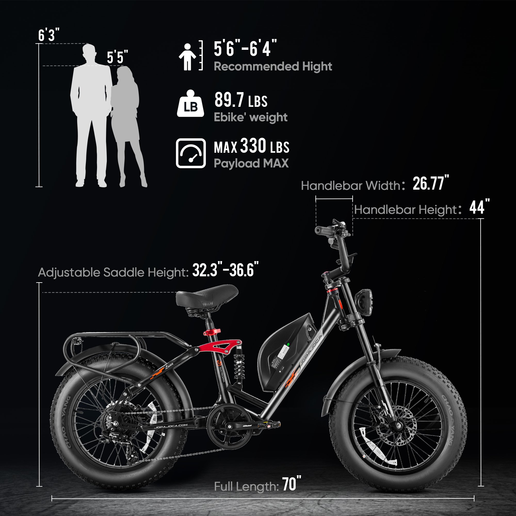 Eahora Luna Oem 750w 48v 15ah Lithium Battery 20"*4.0" Electric Bikes Adults Fat Tire Electric Mountain Bike