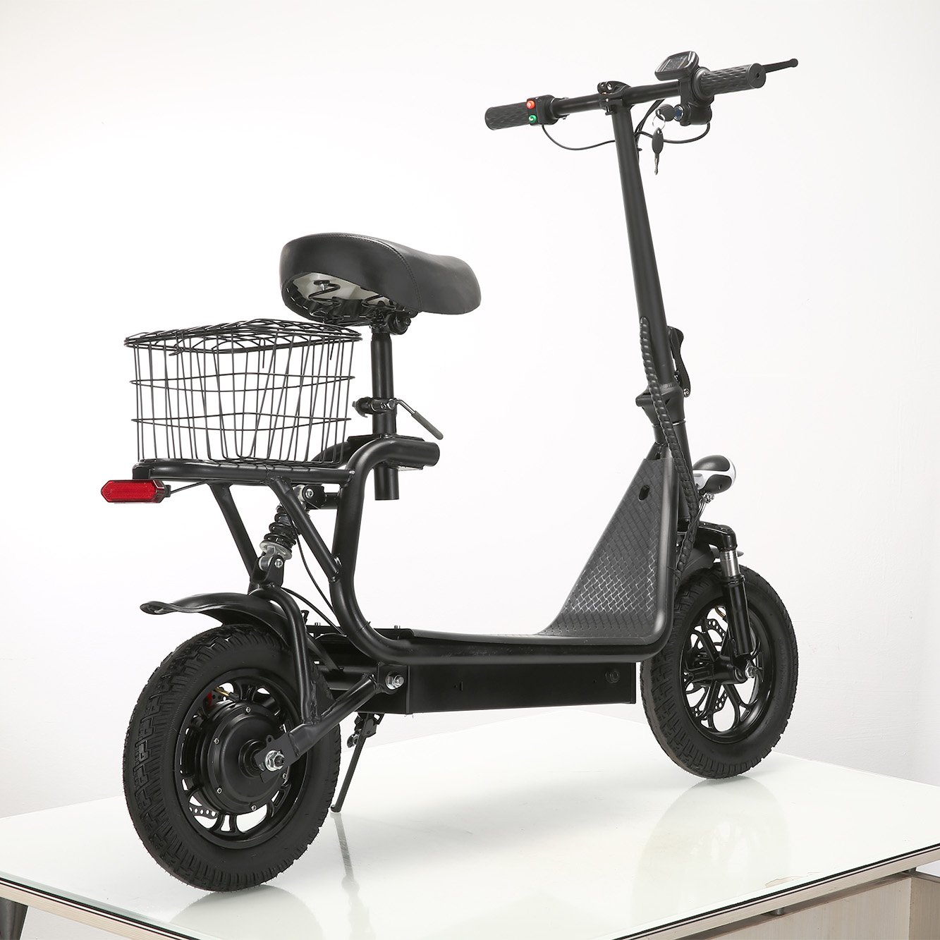 Factory Bike Scooter with basket seat aluminum alloy 500W motor 18650 lithium battery grocery shopping delivery electric scooter