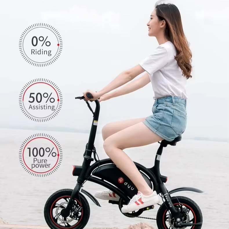 DYU D2F Mini Folding Electric Bicycle 250W 36V 12Inch Electric City Bike Foldable Electric Bike Steel cheap adult Ebike