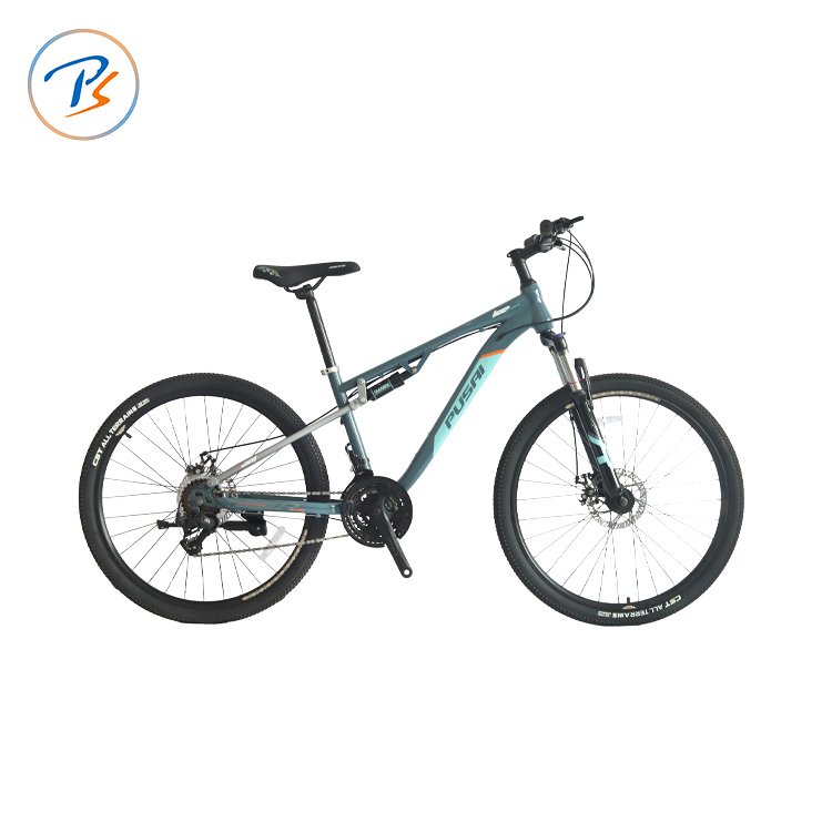 PUSAI 26" Mountain Bike, 21 Speed, High Carbon Steel Frame, Comfortable Suspension Fork