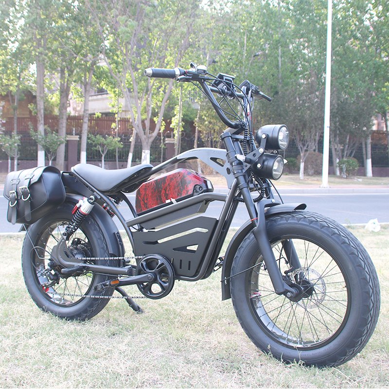 US warehouse 20 inch fat tires snow e-bike 48V1500W 18Ah full suspension electric city bicycle retro light ebike RTS