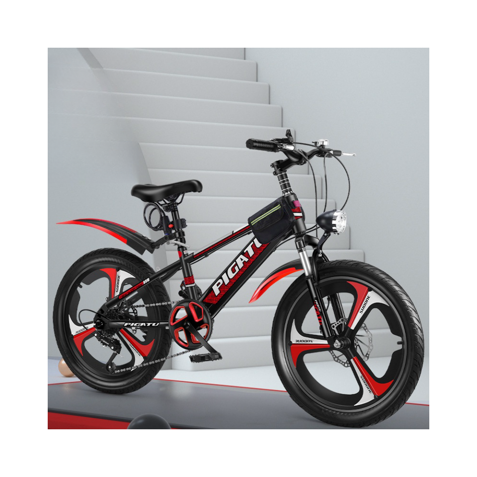 6-Speed Kids' MTB Durable All Terrain Mountain Bike Available in 18" 20" 22" and 24"