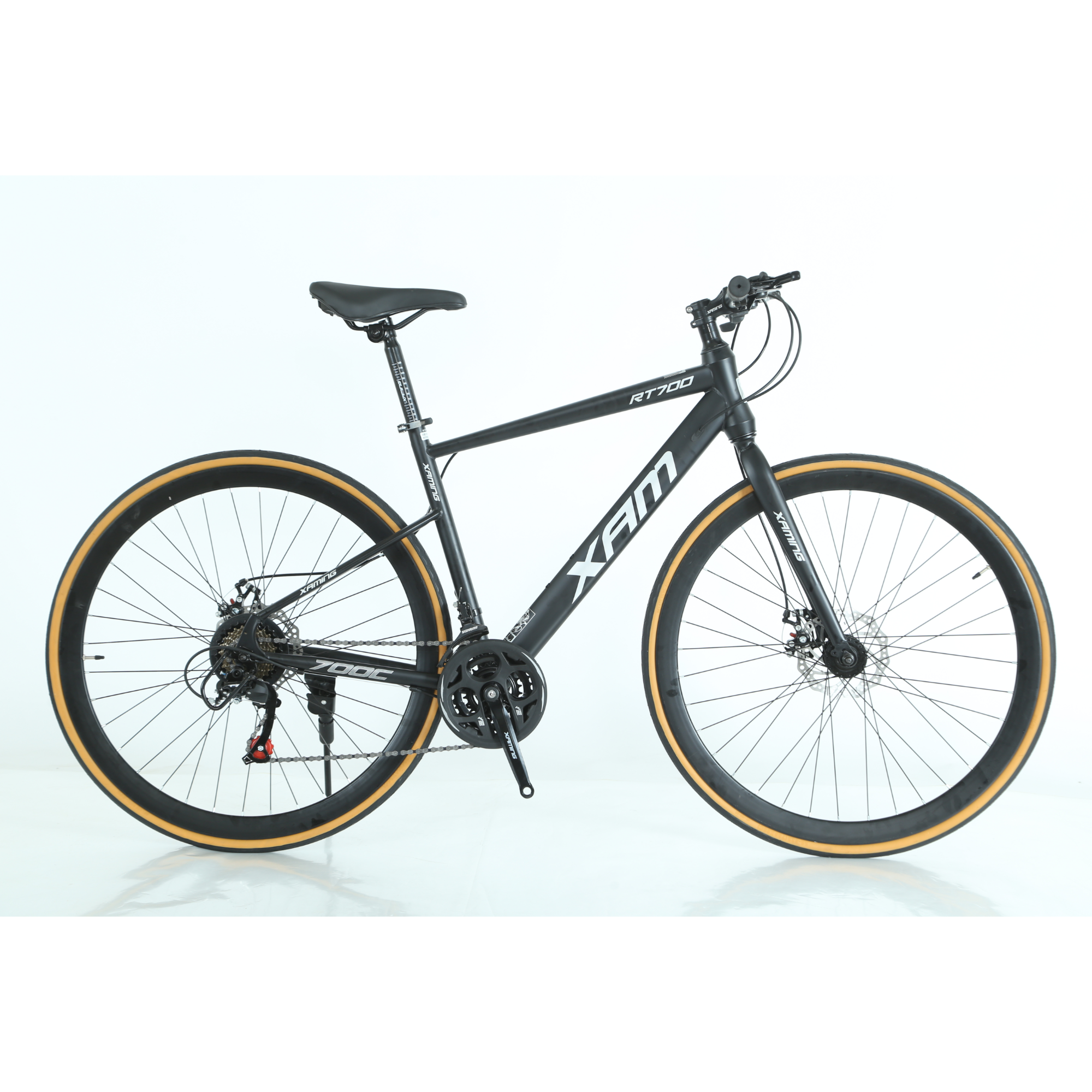 LINGKE New Design Road Bicycle Hot Sales 700c Mountain Bike with Disc Brakes steel Fork 21 Speed Gears Ordinary Pedal
