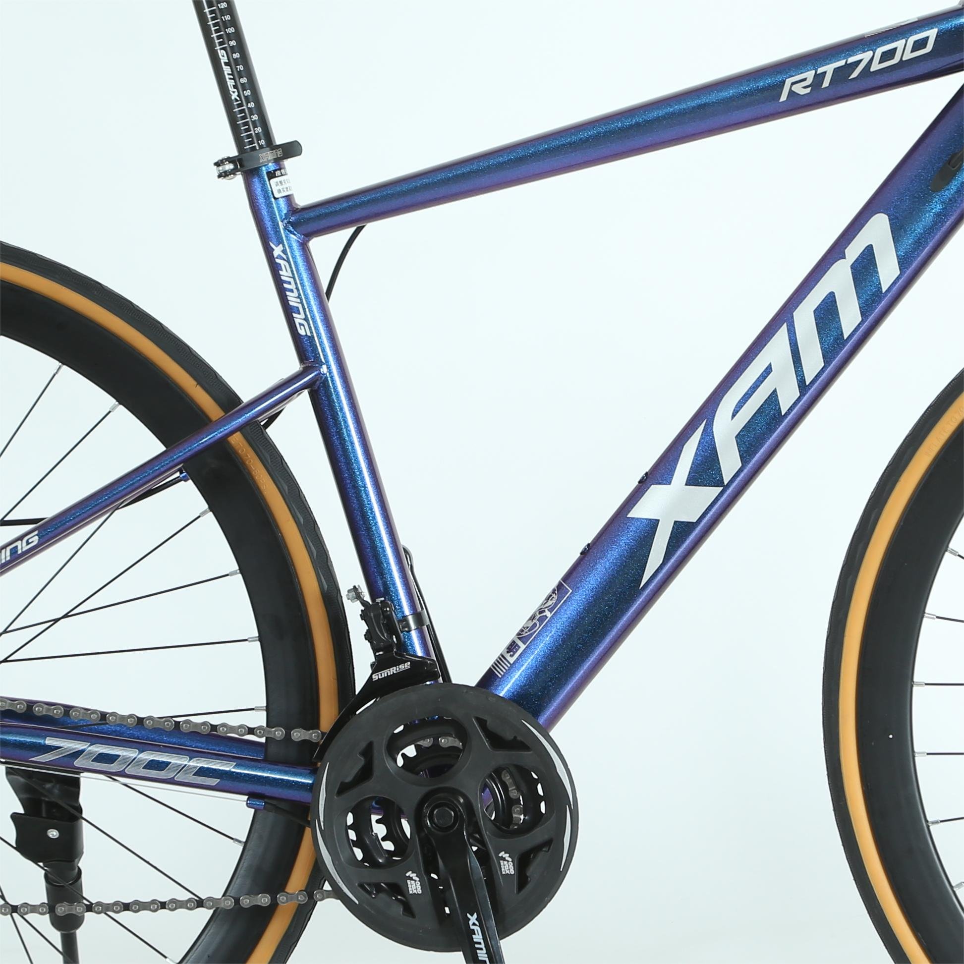 LINGKE New Design Road Bicycle Hot Sales 700c Mountain Bike with Disc Brakes steel Fork 21 Speed Gears Ordinary Pedal