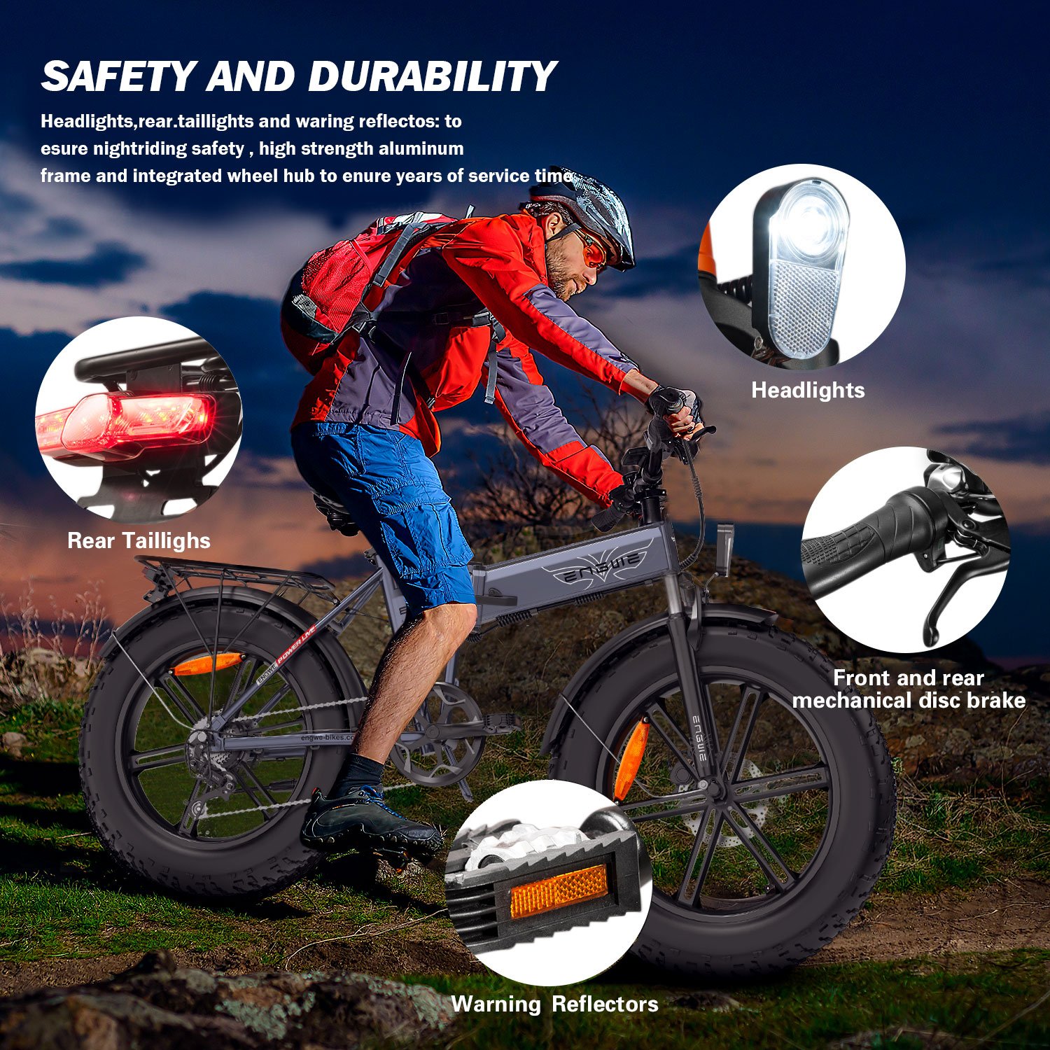 ENGWE EP-2Pro 48v 750W Electric Bicycle Folding Mountain Dirt Electric City Bike Electric Fat Tire Bike for Men/Women