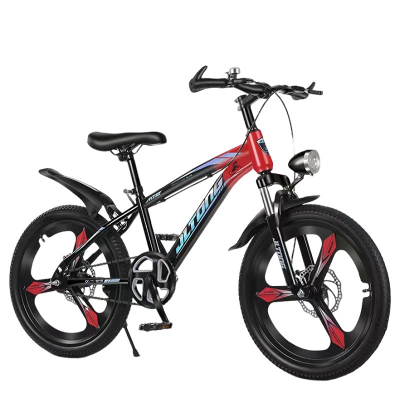 Kids Mountain Bike With Lights Shock Absorption Disc Brakes Variable Speed Children Mountain Bike
