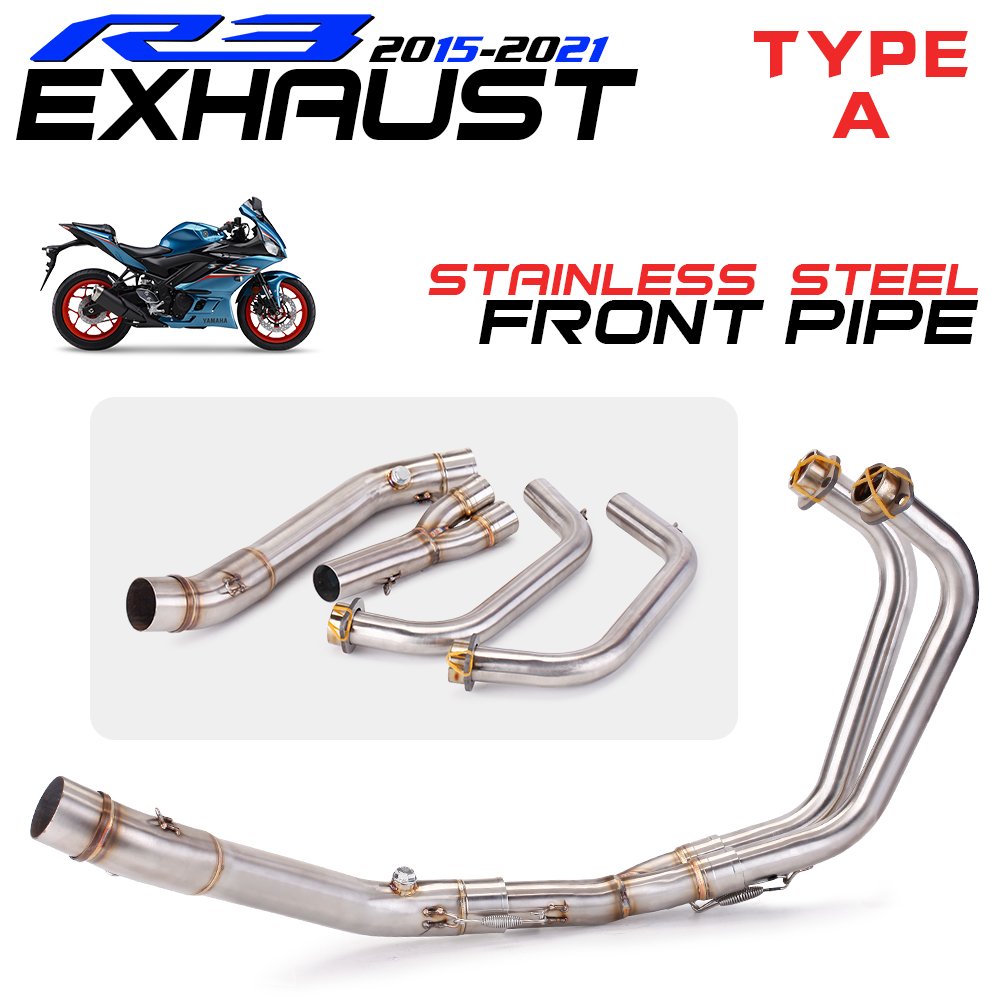 Performance stainless steel sportbike exhaust pipe for YZF R3/R25/MT03 moto exhaust escape blue exhaust pipe 2015-2021