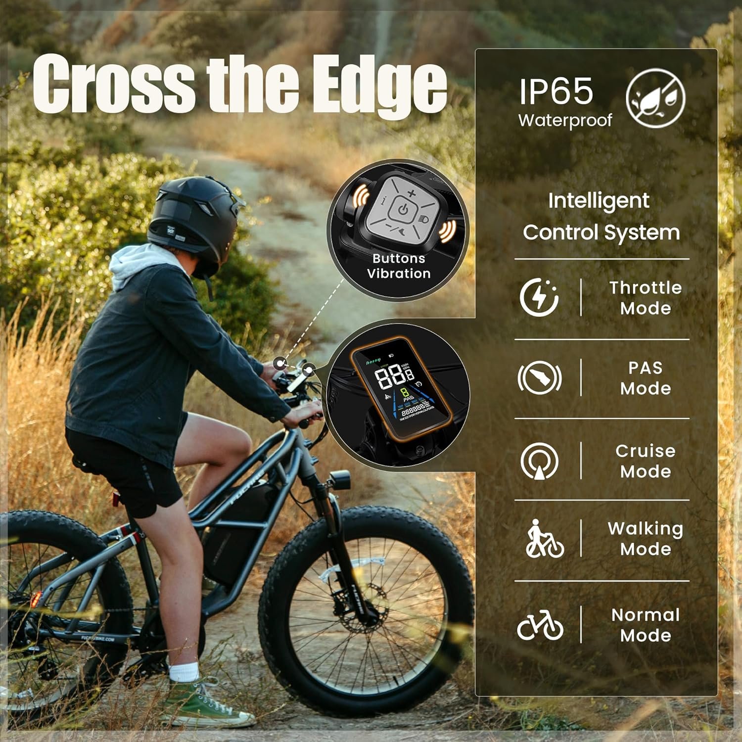 Fucare Taurus Max 1200W 48V 25AH Battery 32MPH 100 Miles 26" Fatbike 4.5A Fast Charger, 8 Speed, Hydraulic Brake E bike